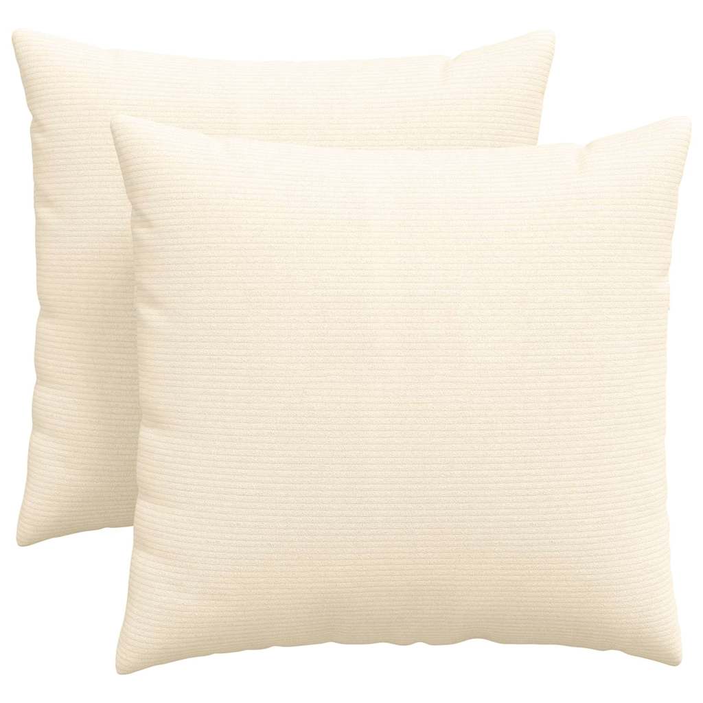 Sofakissen 2 pcs Creme 45 x 45 cm Cordstoff