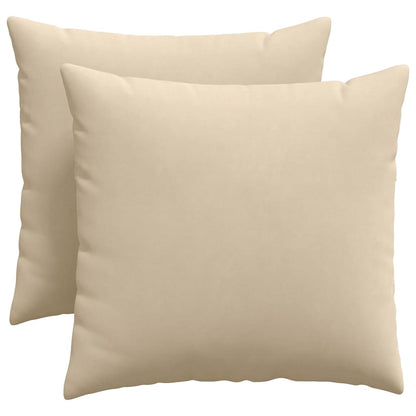 Sofakissen 2 pcs Creme 50 x 50 cm Stoff