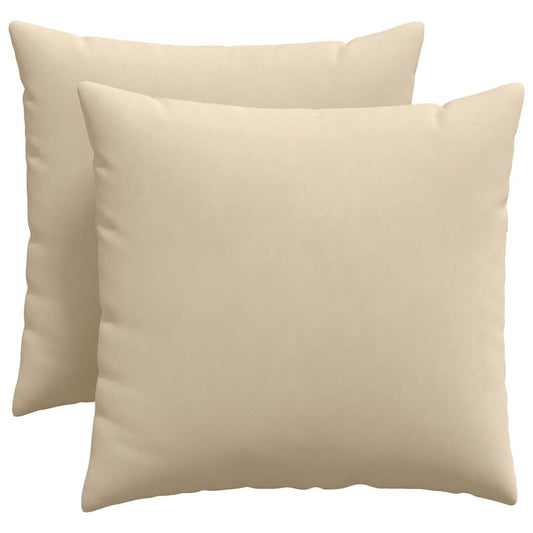 Sofakissen 2 pcs Creme 50 x 50 cm Stoff