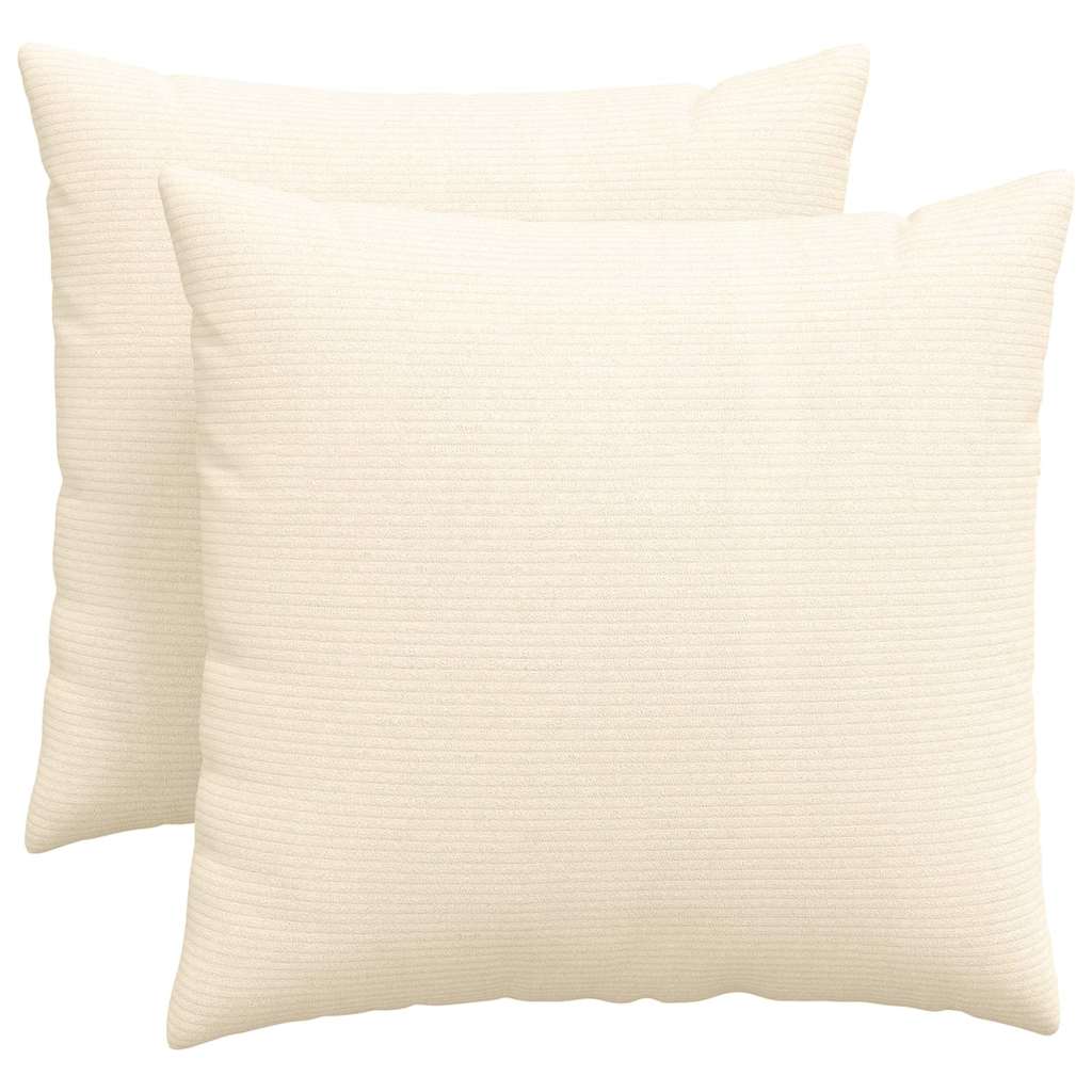 Sofakissen 2 pcs Creme 50 x 50 cm Cordstoff