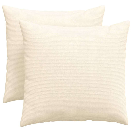 Sofakissen 2 pcs Creme 50 x 50 cm Cordstoff