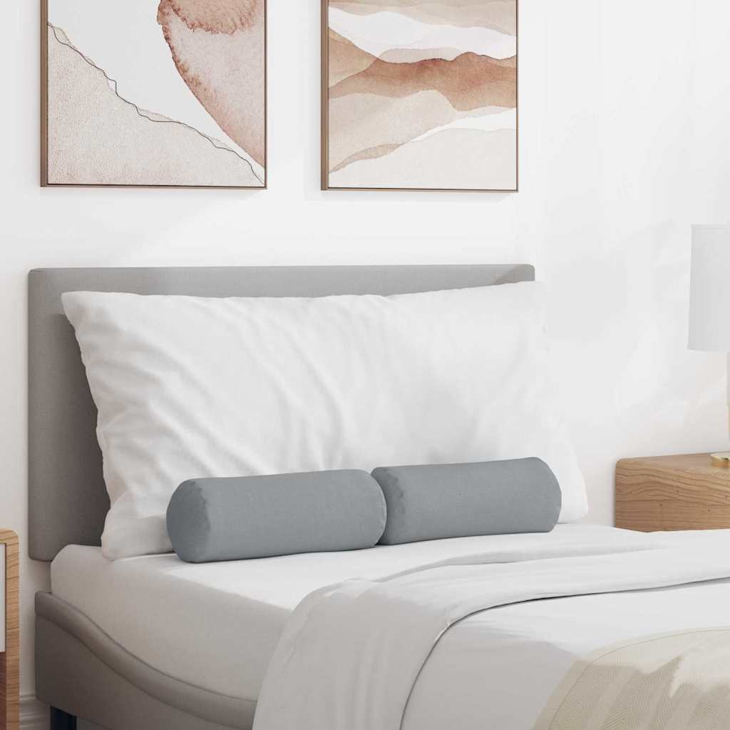 Bolsterkissen 2 pcs Hellgrau Ø 15 x 40 cm Stoff