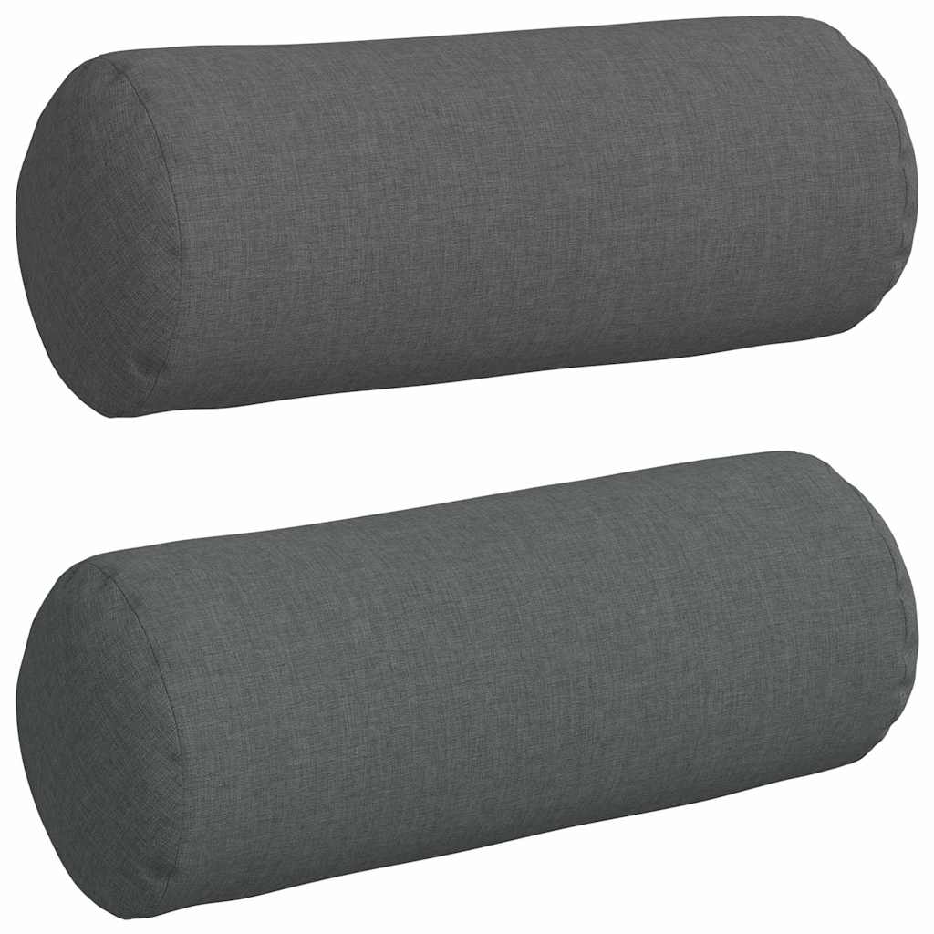 Bolsterkissen 2 pcs Dunkelgrau Ø 15 x 40 cm Stoff