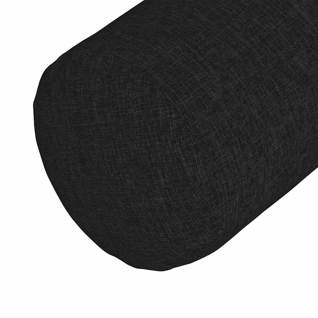 Bolsterkissen 2 pcs Schwarz Ø 15 x 40 cm Stoff