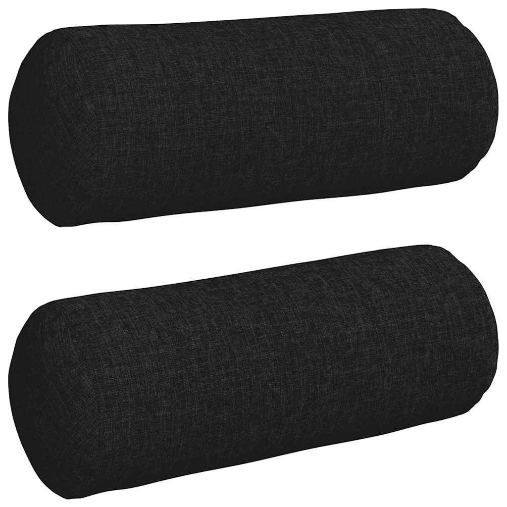 Bolsterkissen 2 pcs Schwarz Ø 15 x 40 cm Stoff