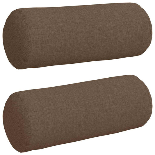 Bolsterkissen 2 pcs Braun Ø 15 x 40 cm Stoff