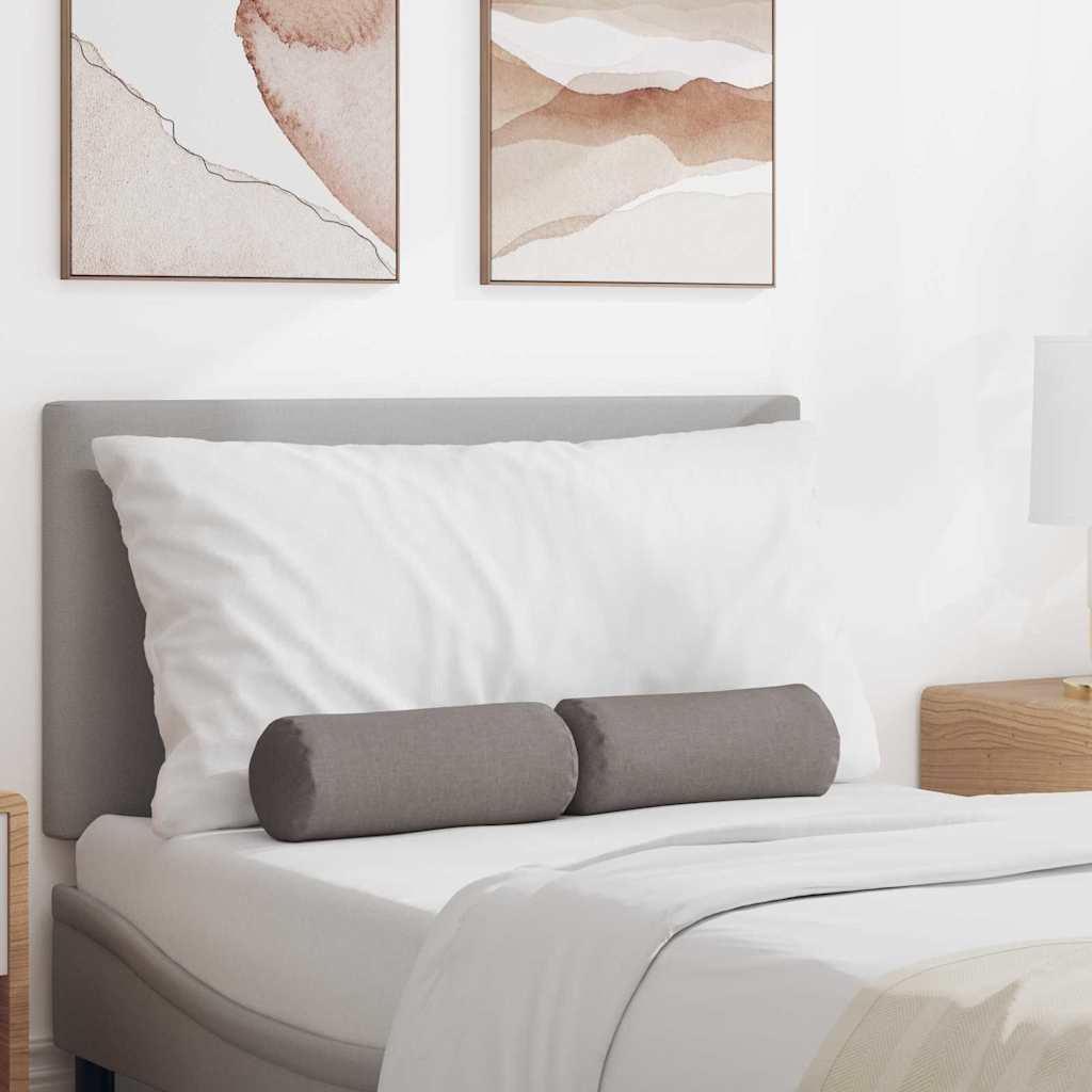 Bolsterkissen 2 pcs Taupe Ø 15 x 40 cm Stoff