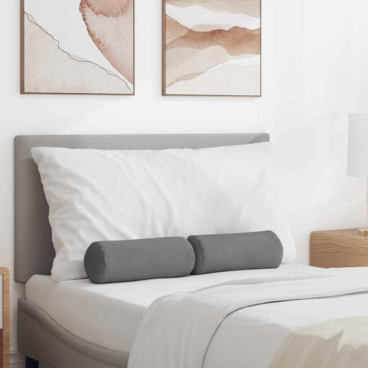 Bolsterkissen 2 pcs Dunkelgrau Ø 15 x 40 cm Mikrofaserstoff