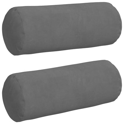 Bolsterkissen 2 pcs Dunkelgrau Ø 15 x 40 cm Mikrofaserstoff