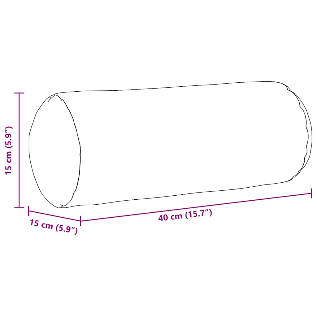 Bolsterkissen 2 pcs Dunkelgrau Ø 15 x 40 cm Mikrofaserstoff