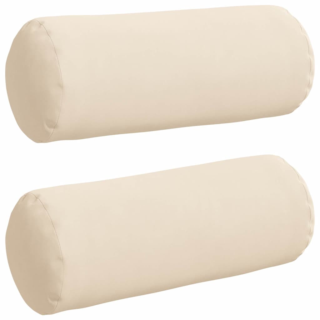 Bolsterkissen 2 pcs Beige Ø 15 x 40 cm Mikrofaserstoff