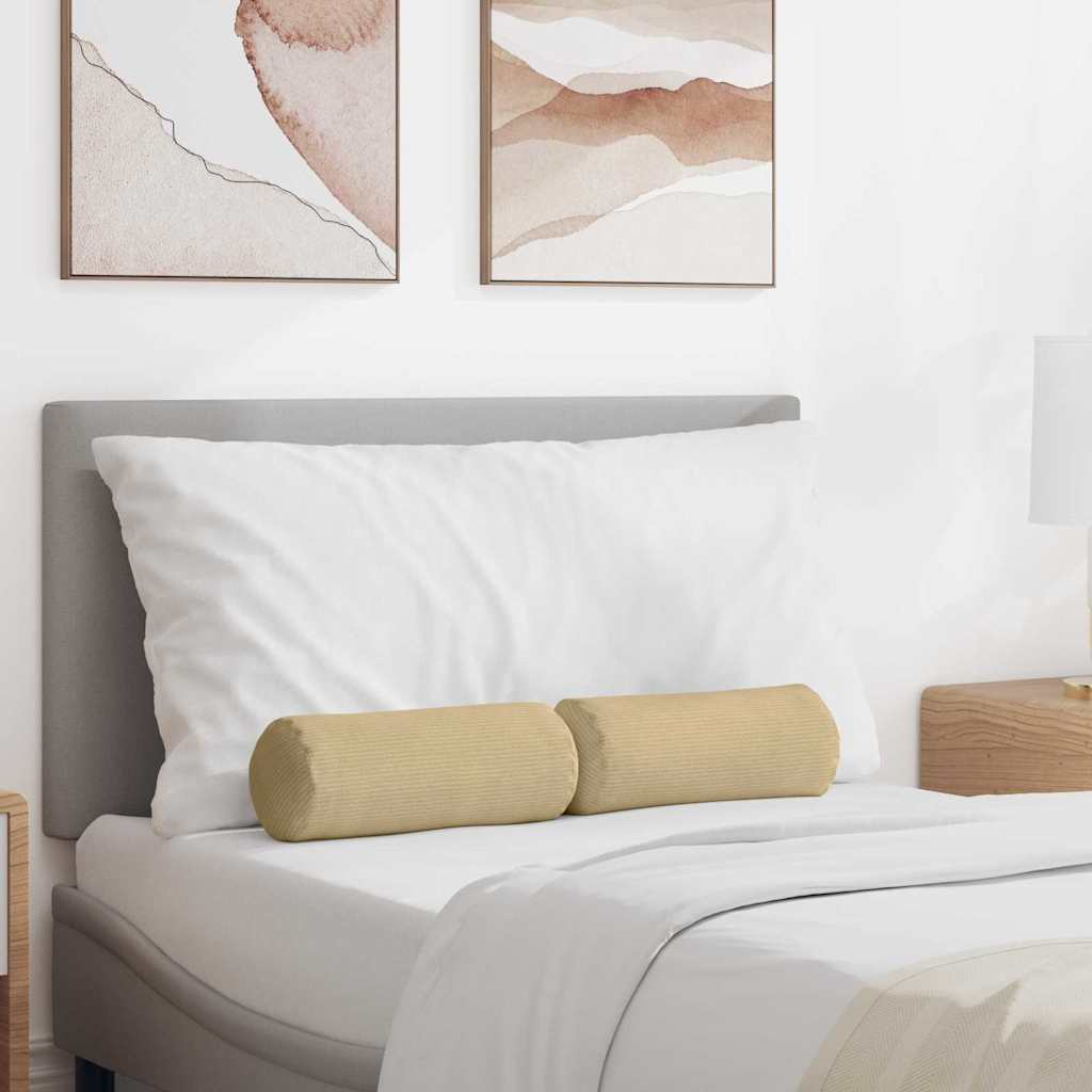 Bolsterkissen 2 pcs Grau-Grün Ø 15 x 40 cm Cordstoff