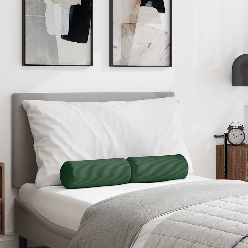 Bolsterkissen 2 pcs Dunkelgrün Ø 15 x 40 cm Cordstoff