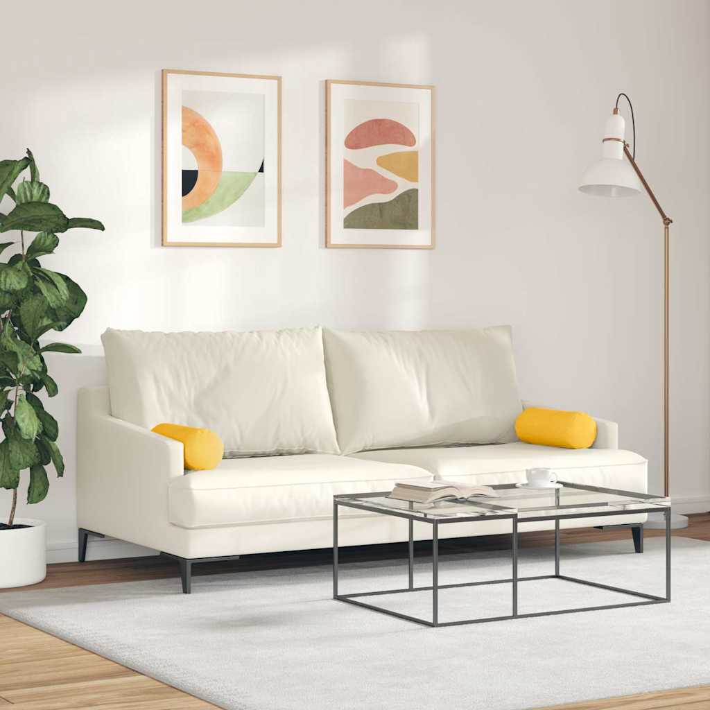 Bolsterkissen 2 pcs Helles Gelb Ø 15 x 40 cm Cordstoff