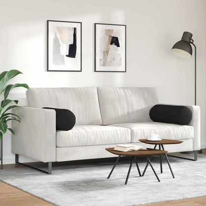 Bolsterkissen 2 pcs Schwarz Ø 25 x 70 cm Stoff