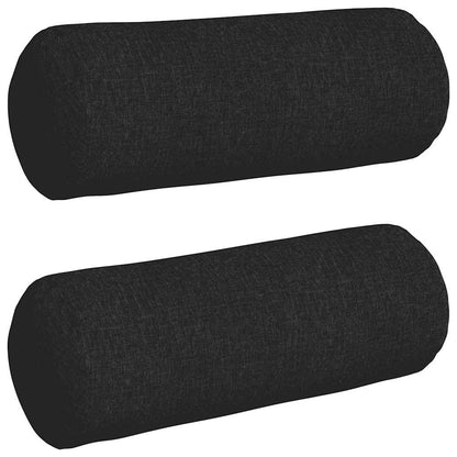 Bolsterkissen 2 pcs Schwarz Ø 25 x 70 cm Stoff