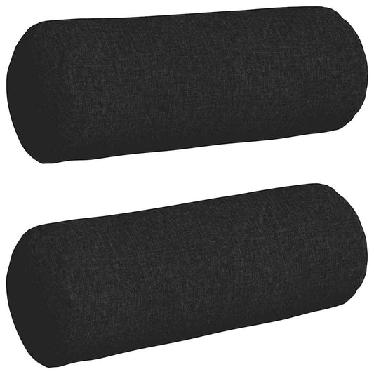Bolsterkissen 2 pcs Schwarz Ø 25 x 70 cm Stoff