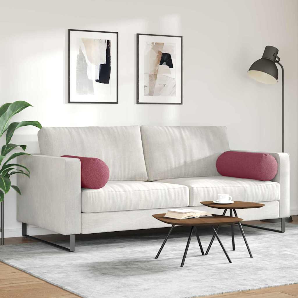 Bolsterkissen 2 pcs Weinrot Ø 25 x 70 cm Stoff