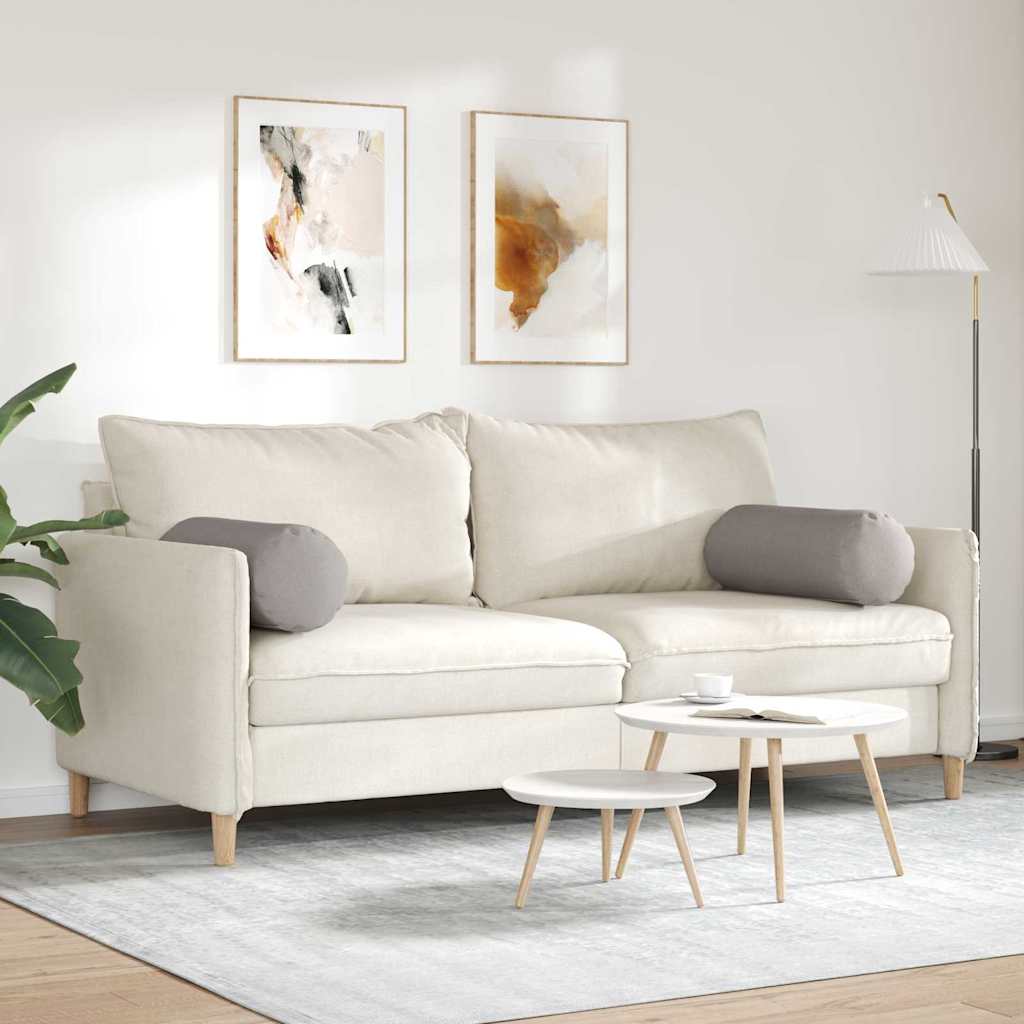 Bolsterkissen 2 pcs Taupe Ø 25 x 70 cm Stoff