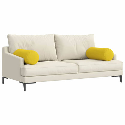 Bolsterkissen 2 pcs Helles Gelb Ø 25 x 70 cm Stoff