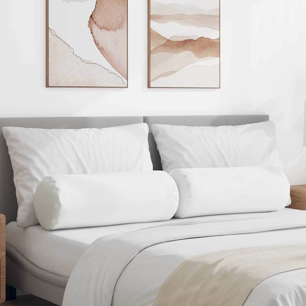 Bolsterkissen 2 pcs Weiß Ø 25 x 70 cm Stoff