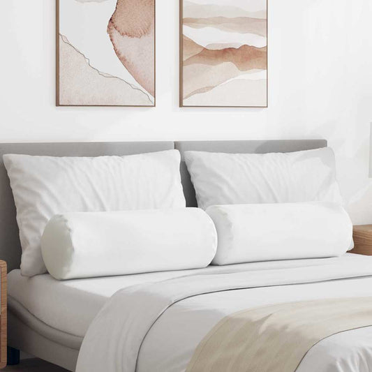 Bolsterkissen 2 pcs Weiß Ø 25 x 70 cm Stoff