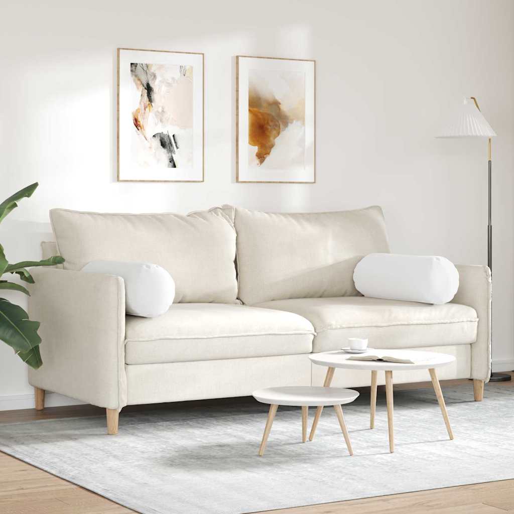 Bolsterkissen 2 pcs Weiß Ø 25 x 70 cm Stoff