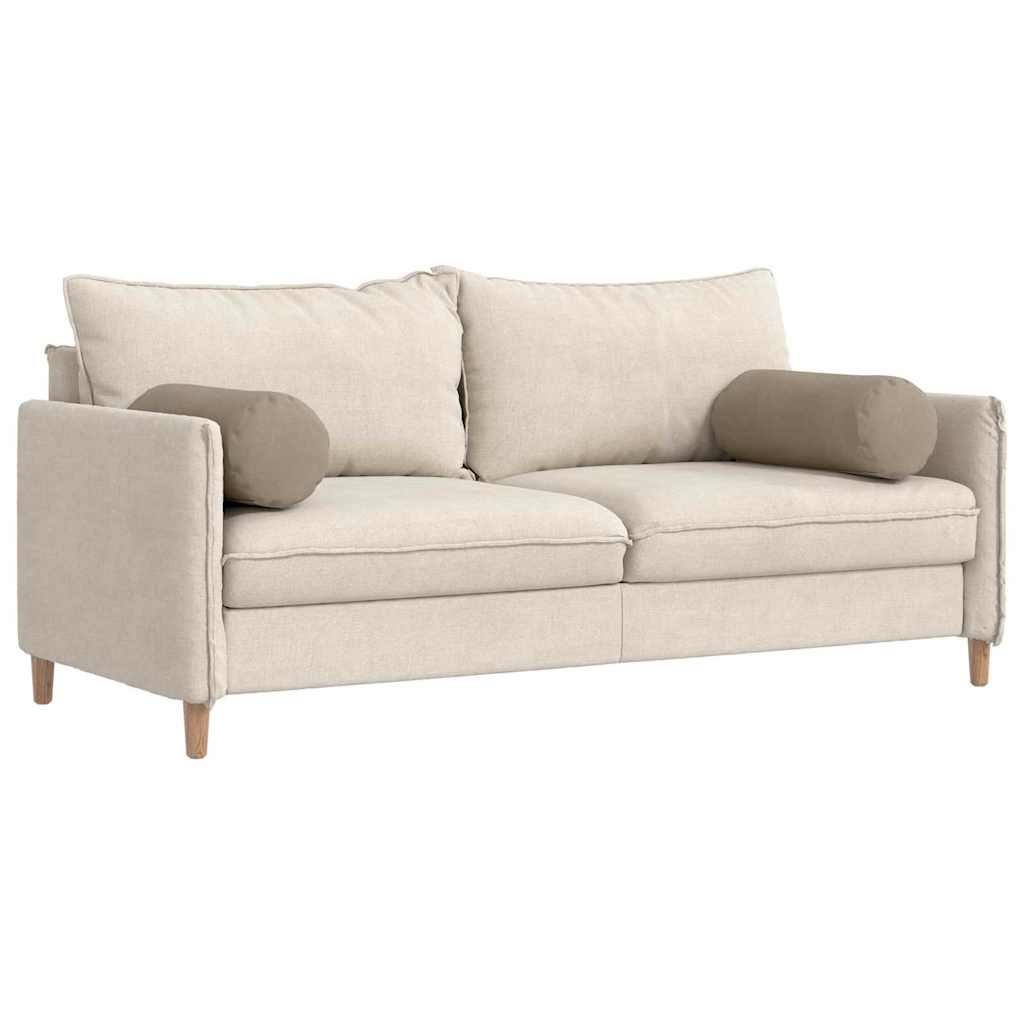 Bolsterkissen 2 pcs Taupe Ø 25 x 70 cm Mikrofaserstoff