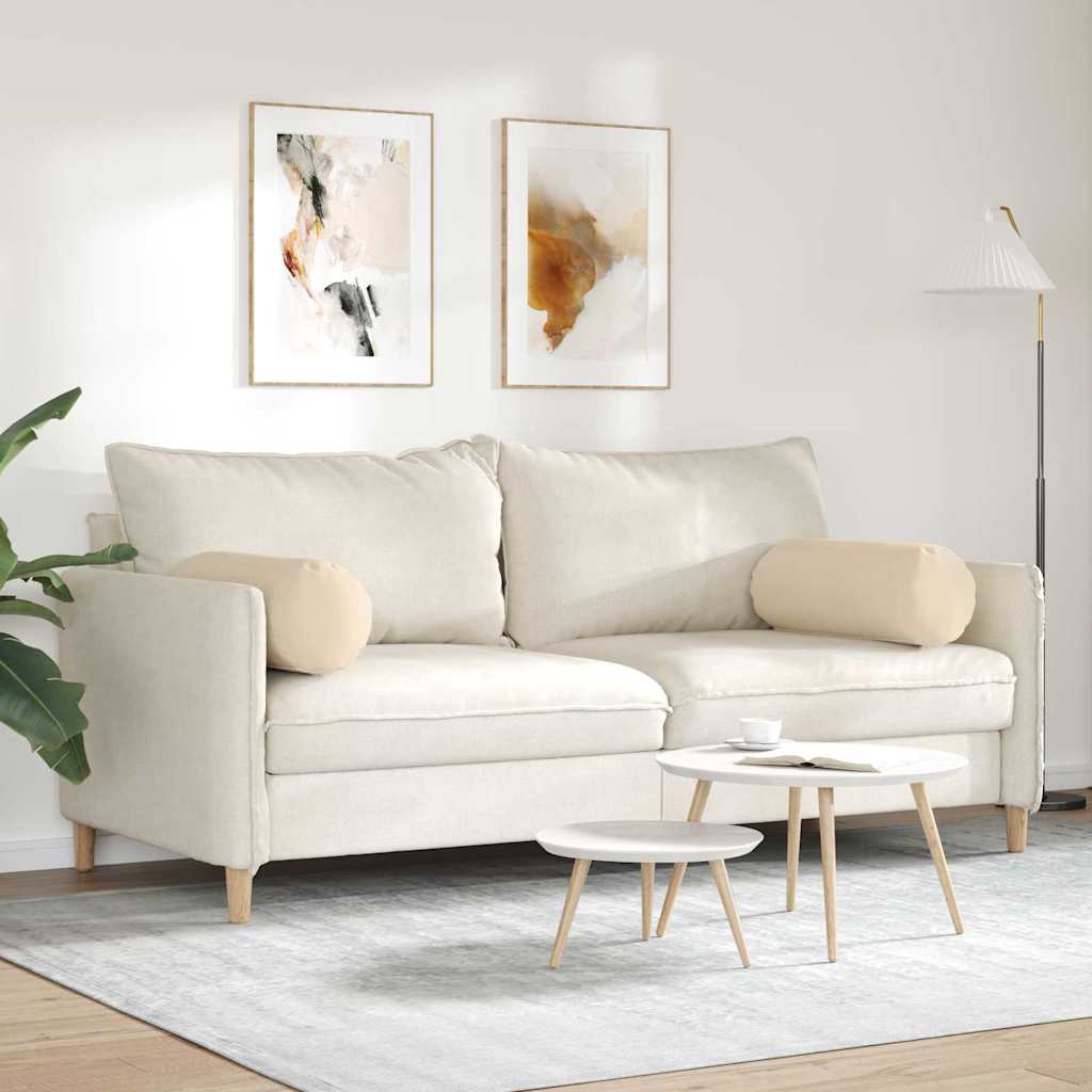 Bolsterkissen 2 pcs Creme Ø 25 x 70 cm Mikrofaserstoff