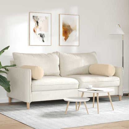 Bolsterkissen 2 pcs Creme Ø 25 x 70 cm Mikrofaserstoff