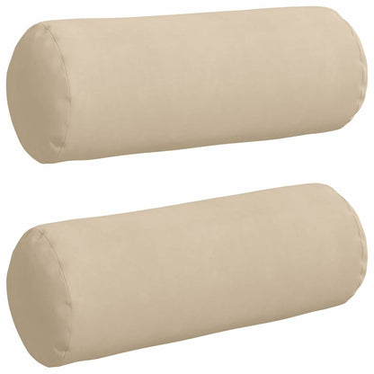 Bolsterkissen 2 pcs Creme Ø 25 x 70 cm Mikrofaserstoff