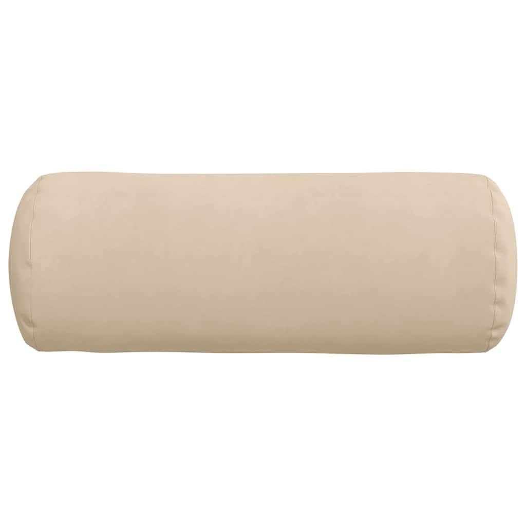 Bolsterkissen 2 pcs Creme Ø 25 x 70 cm Mikrofaserstoff