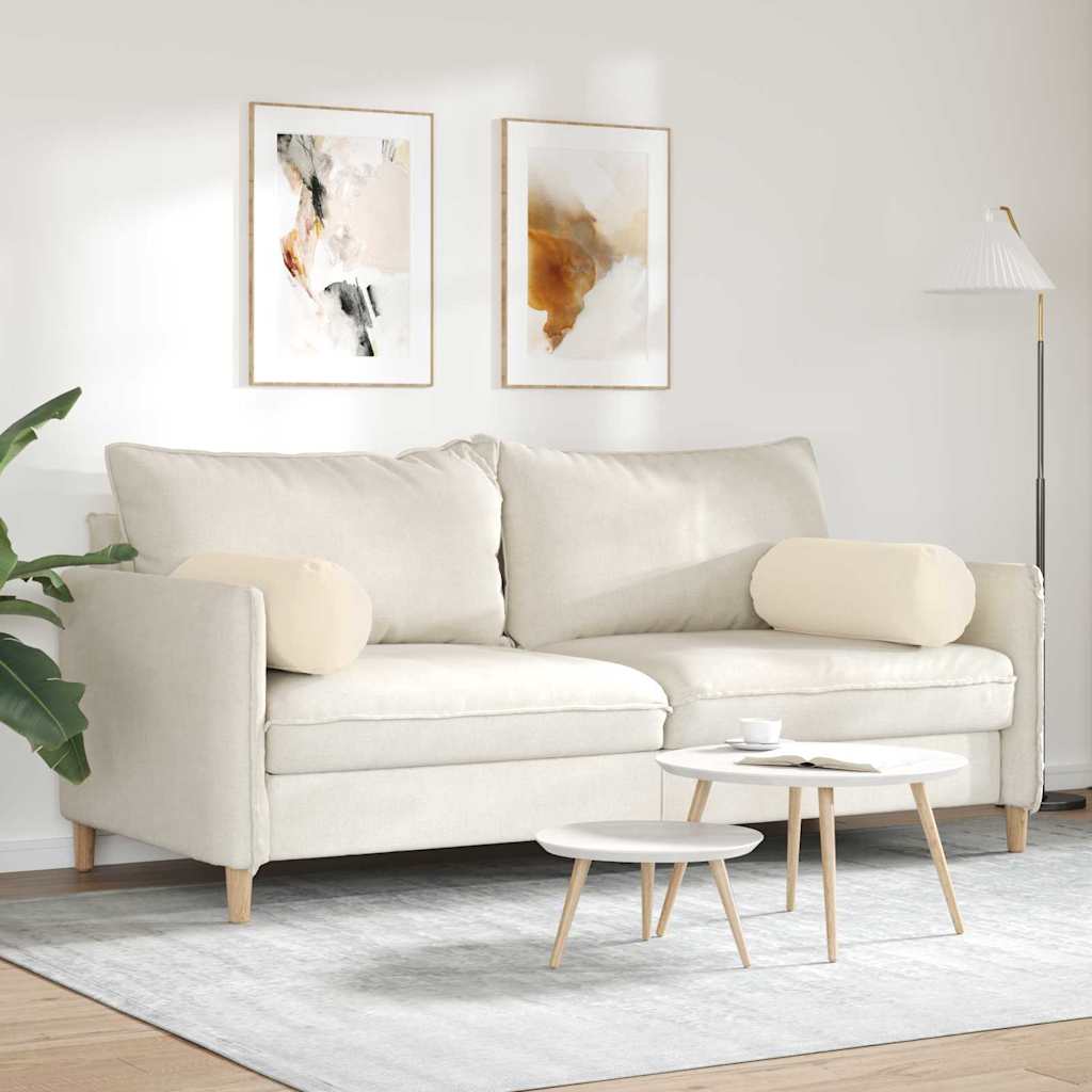 Bolsterkissen 2 pcs Beige Ø 25 x 70 cm Mikrofaserstoff