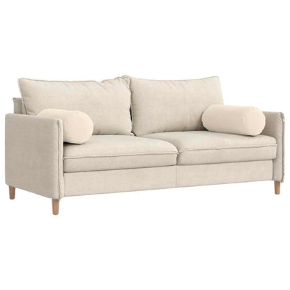 Bolsterkissen 2 pcs Beige Ø 25 x 70 cm Mikrofaserstoff