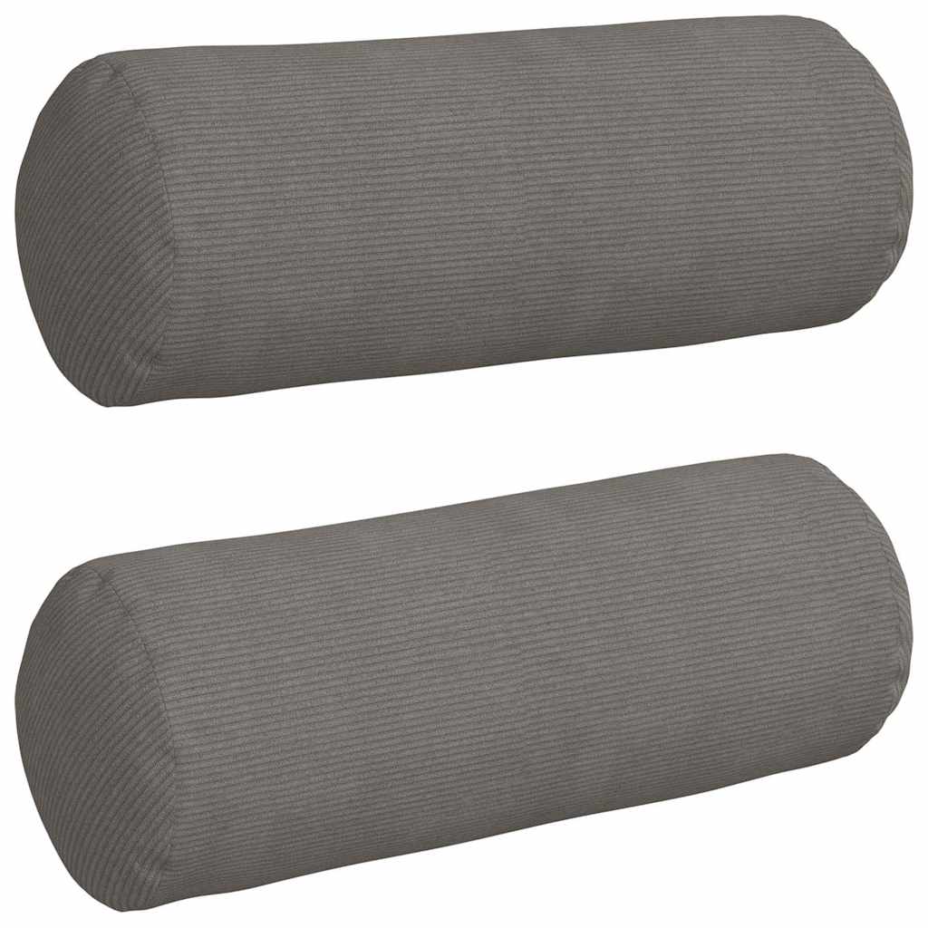 Bolsterkissen 2 pcs Hellgrau Ø 25 x 70 cm Cordstoff