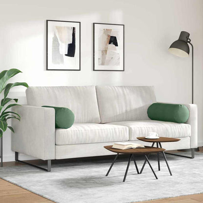 Bolsterkissen 2 pcs Dunkelgrün Ø 25 x 70 cm Cordstoff