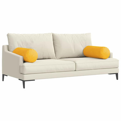 Bolsterkissen 2 pcs Helles Gelb Ø 25 x 70 cm Cordstoff