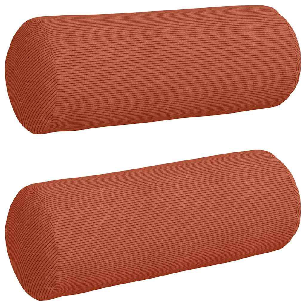 Bolsterkissen 2 pcs Rot-Orange Ø 25 x 70 cm Cordstoff