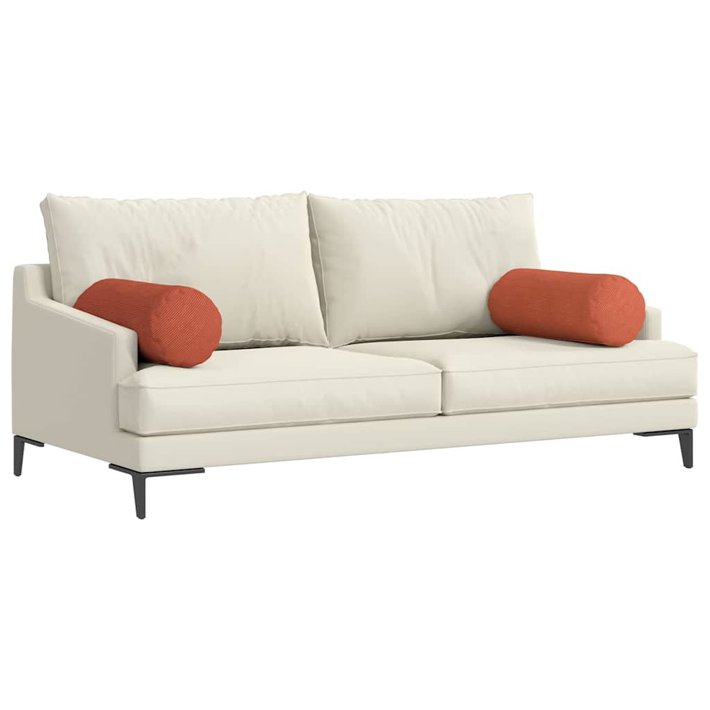 Bolsterkissen 2 pcs Rot-Orange Ø 25 x 70 cm Cordstoff