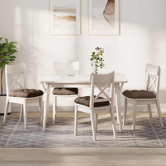 Sitzkissen 4 pcs Braun 40 x 40 x 12 cm Stoff