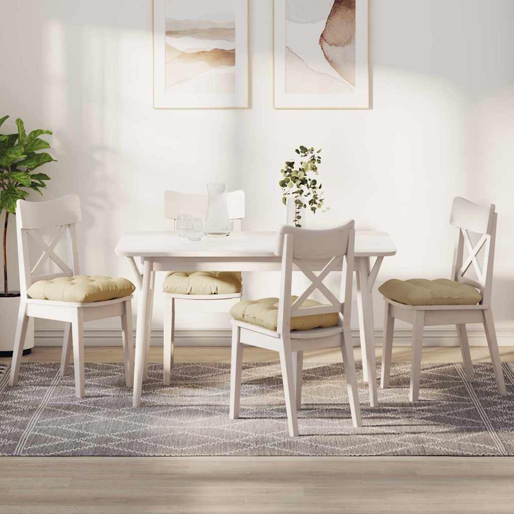 Sitzkissen 4 pcs Creme 40 x 40 x 12 cm Stoff