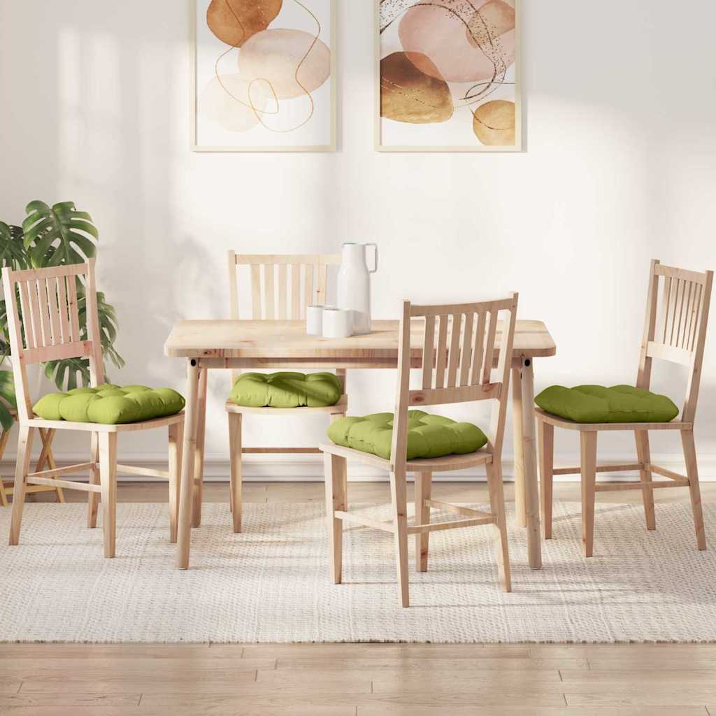 Sitzkissen 4 pcs Hellgrün 40 x 40 x 12 cm Stoff