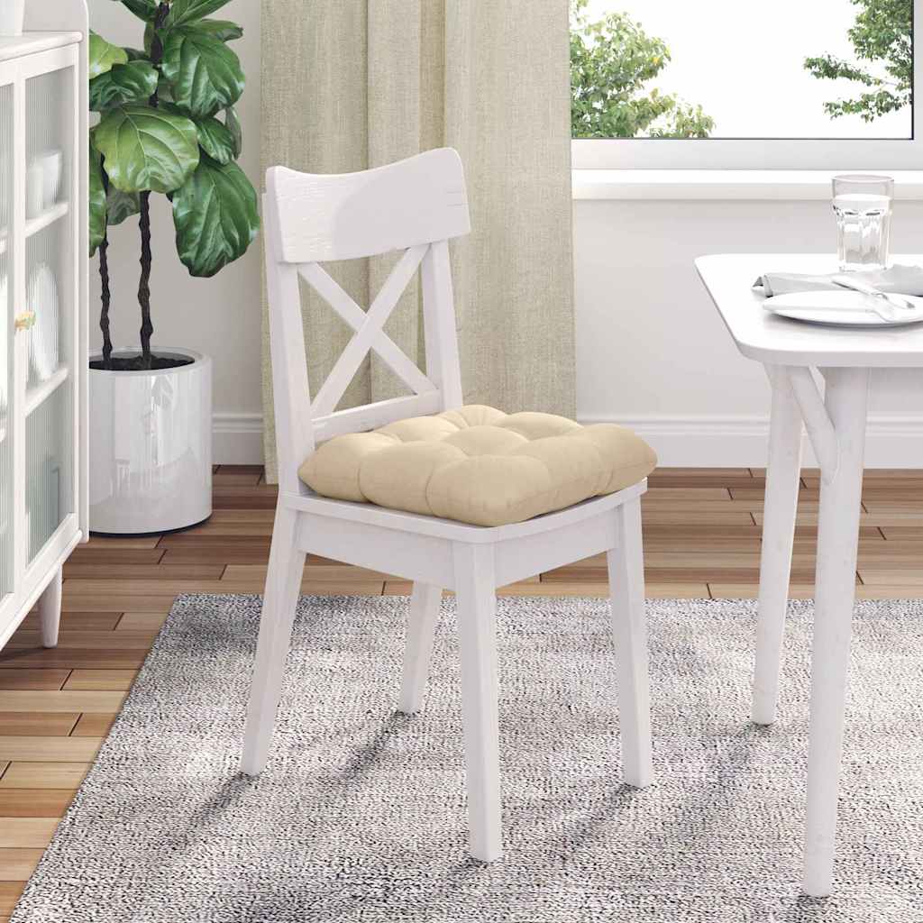 Sitzkissen 4 pcs Creme 40 x 40 cm Mikrofaserstoff