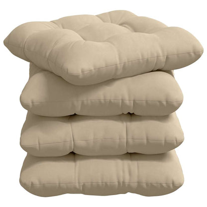 Sitzkissen 4 pcs Creme 40 x 40 cm Mikrofaserstoff