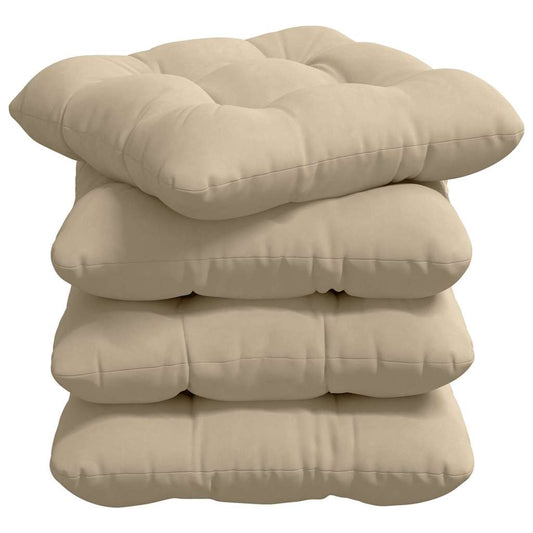 Sitzkissen 4 pcs Creme 40 x 40 cm Mikrofaserstoff