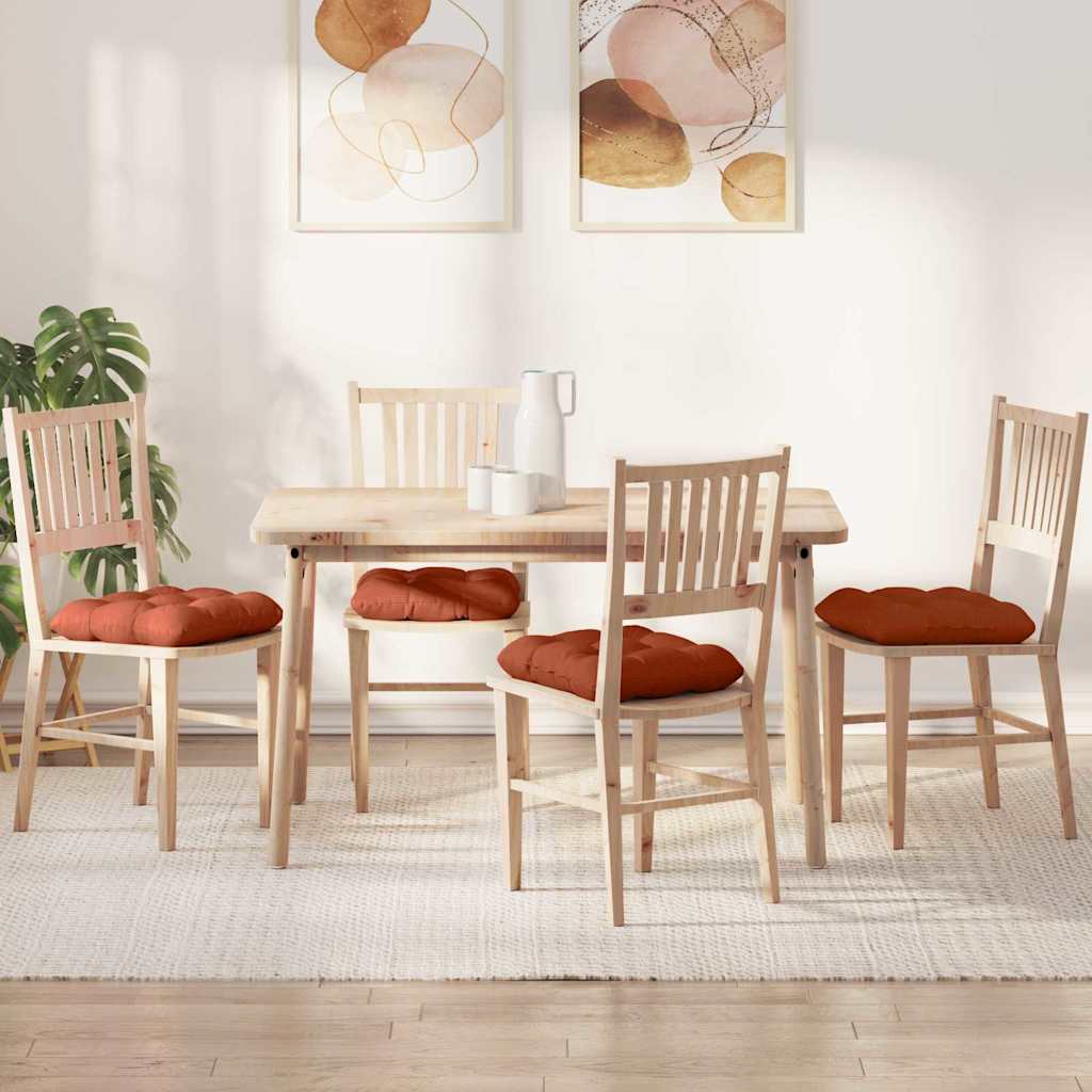 Sitzkissen 4 pcs Rot-Orange 40 x 40 cm Cordstoff