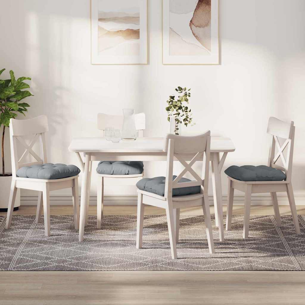 Sitzkissen 4 pcs Hellgrau 45 x 45 x 12 cm Stoff