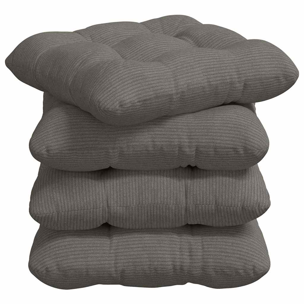Sitzkissen 4 pcs Hellgrau 45 x 45 cm Cordstoff