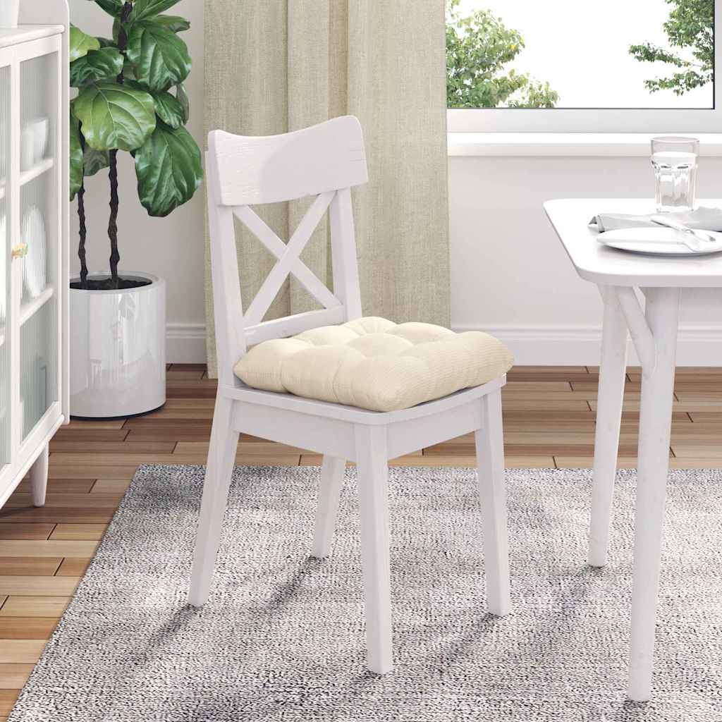Sitzkissen 4 pcs Creme 45 x 45 cm Cordstoff