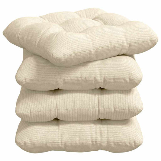 Sitzkissen 4 pcs Creme 45 x 45 cm Cordstoff